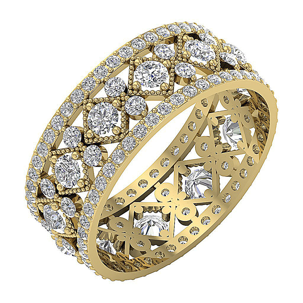 The Desmond Graceful 2.80 Carat Round Cut Diamond Eternity Engagement Ring For Her