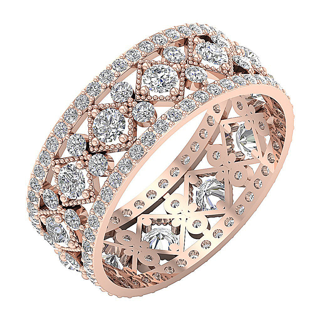 The Desmond Graceful 2.80 Carat Round Cut Diamond Eternity Engagement Ring For Her