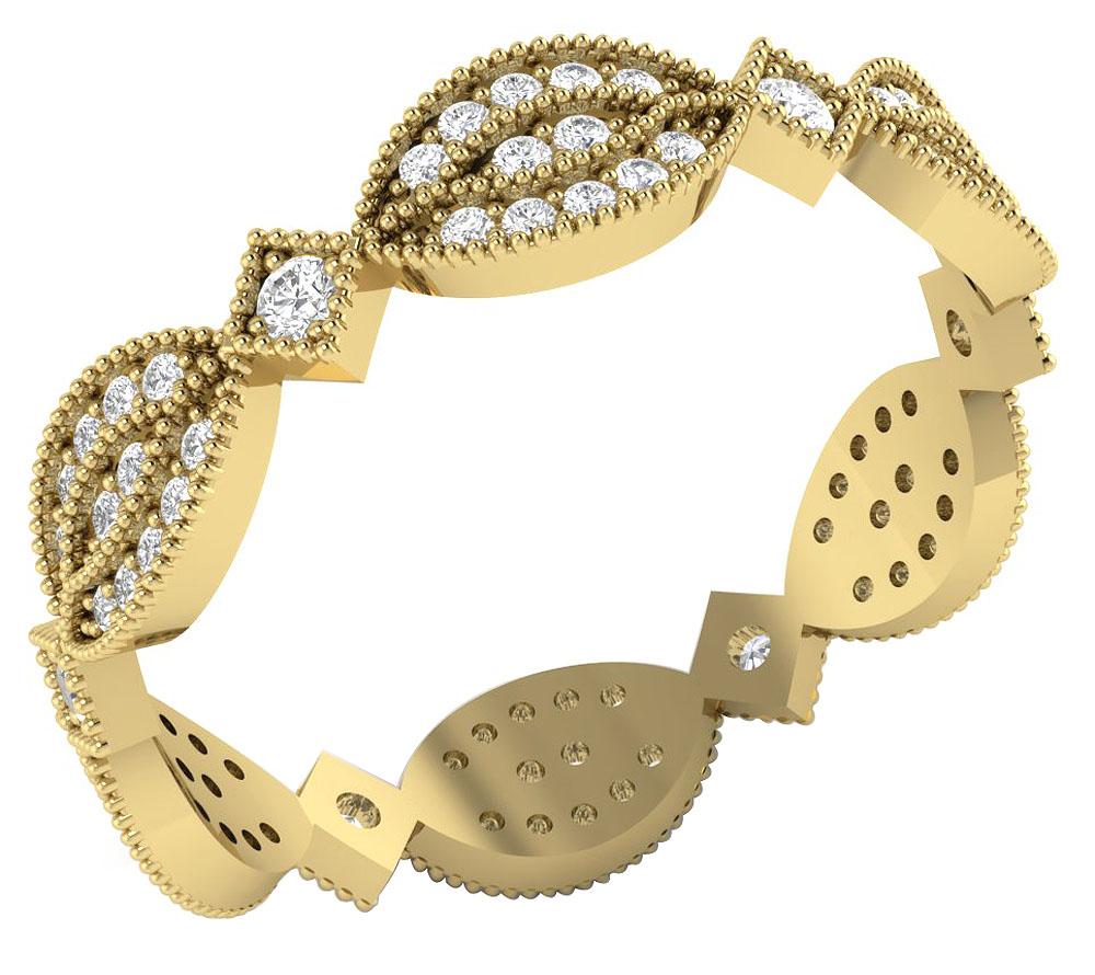 Designer Eternity Anniversary Ring SI1 G 0.51ct Round Diamond 14k Solid Gold Prong Set 4.75 MM