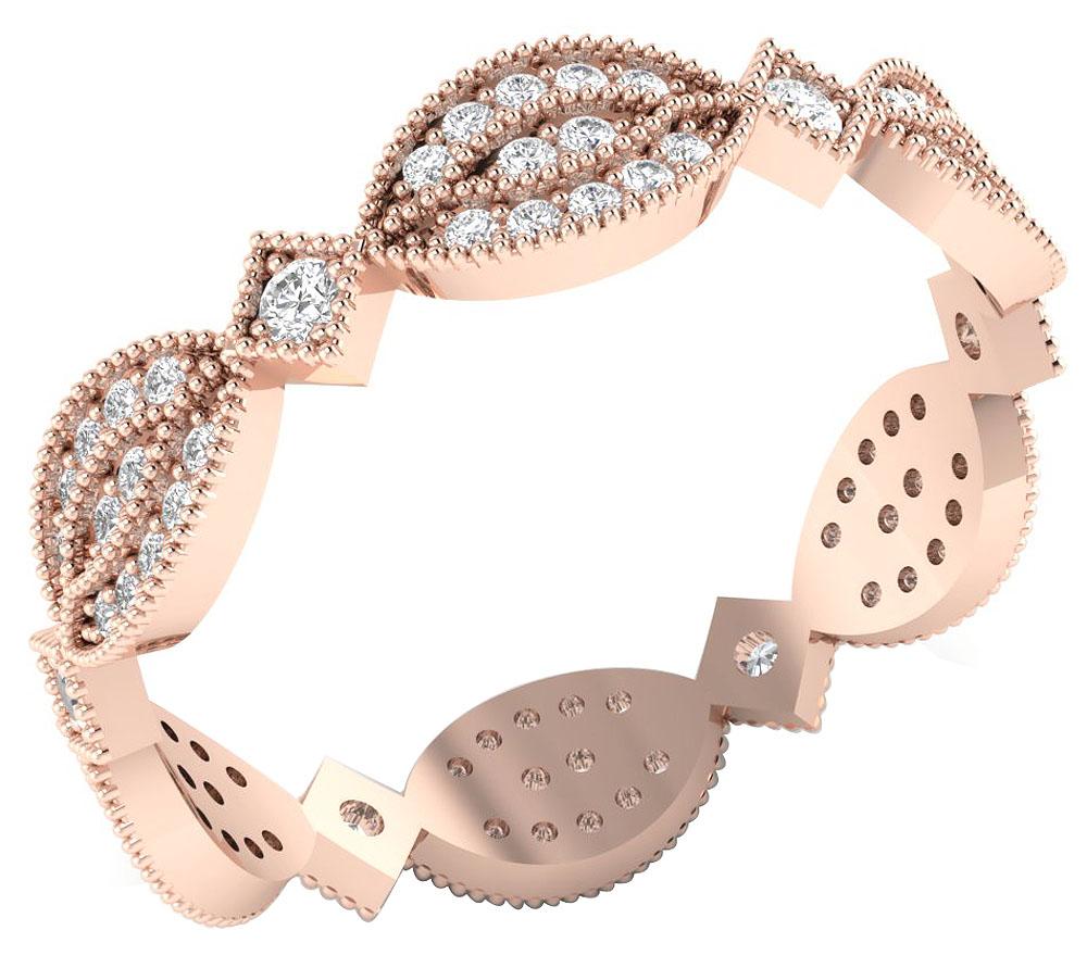 Designer Eternity Anniversary Ring SI1 G 0.51ct Round Diamond 14k Solid Gold Prong Set 4.75 MM