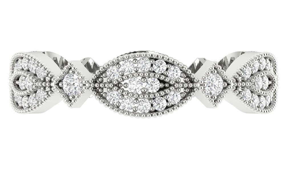 Designer Eternity Anniversary Ring SI1 G 0.51ct Round Diamond 14k Solid Gold Prong Set 4.75 MM