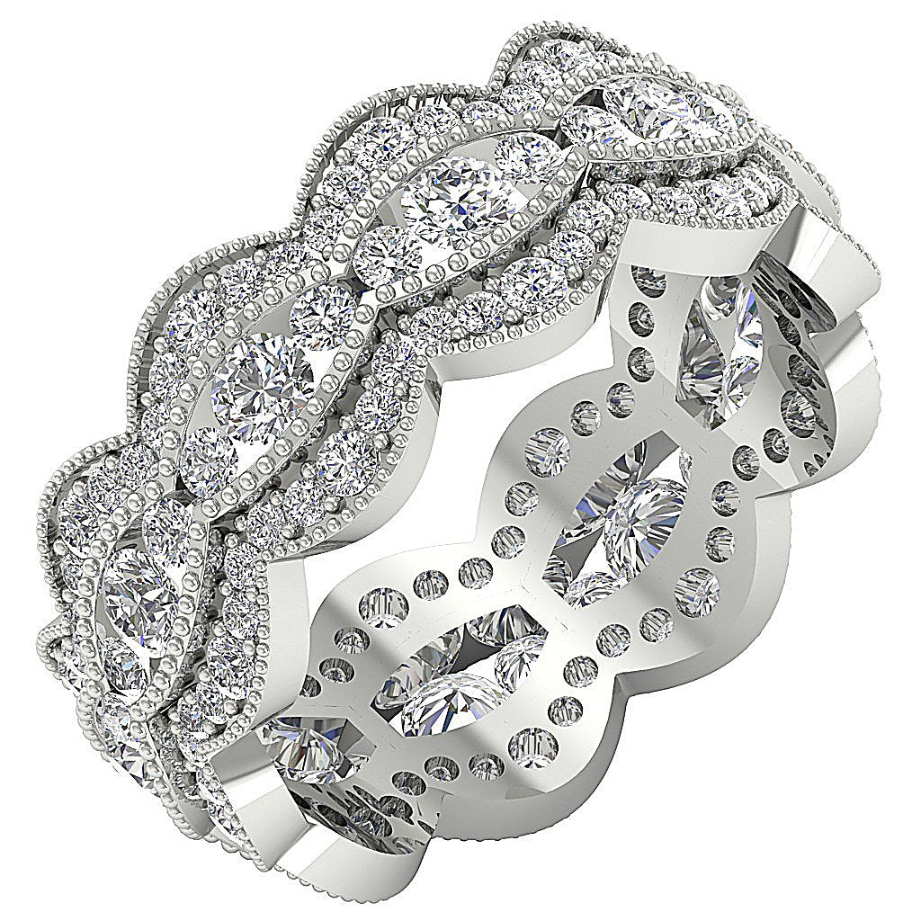 Prong Channel Set Eternity Anniversary Ring I1 G 3.00 Ct Round Diamond 14k Rose Gold