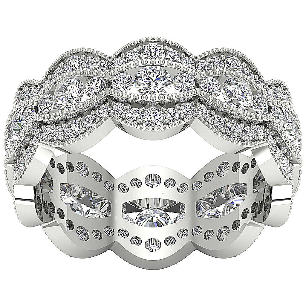 Prong Channel Set Eternity Anniversary Ring I1 G 3.00 Ct Round Diamond 14k Rose Gold