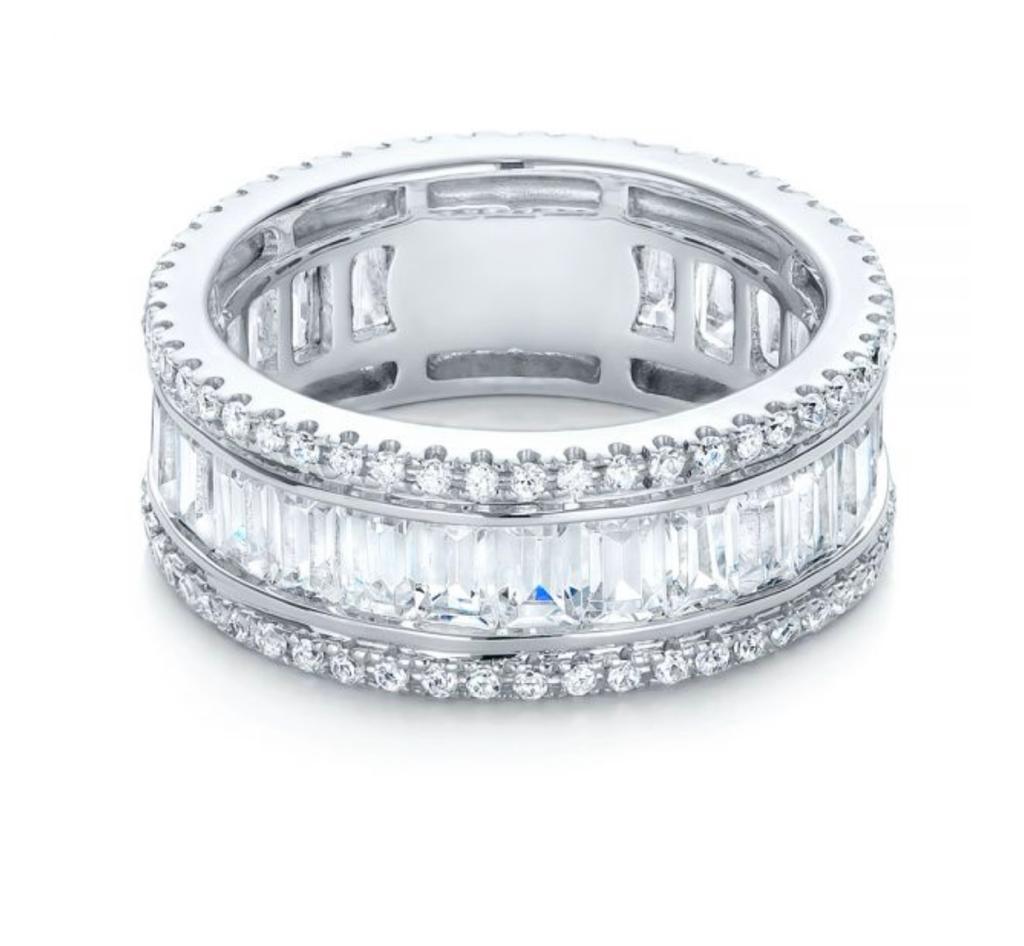Additional Payment For Round Baguette Diamond VVS1 E 3.90 Ct Eternity Anniversary Ring 14K White Gold