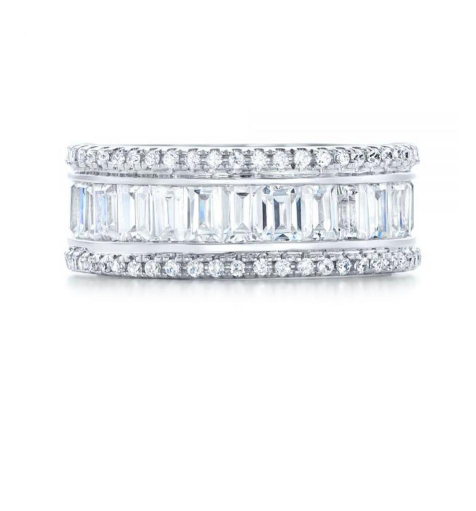Additional Payment For Round Baguette Diamond VVS1 E 3.90 Ct Eternity Anniversary Ring 14K White Gold