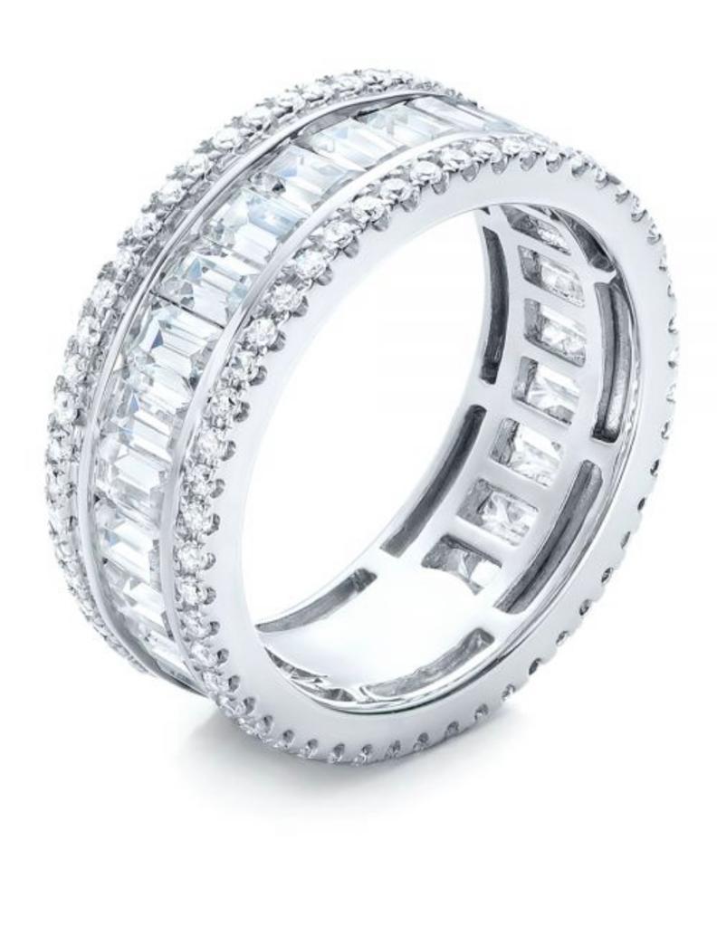 The Brian Baguette And Round Diamond White Gold Eternity Anniversary Ring