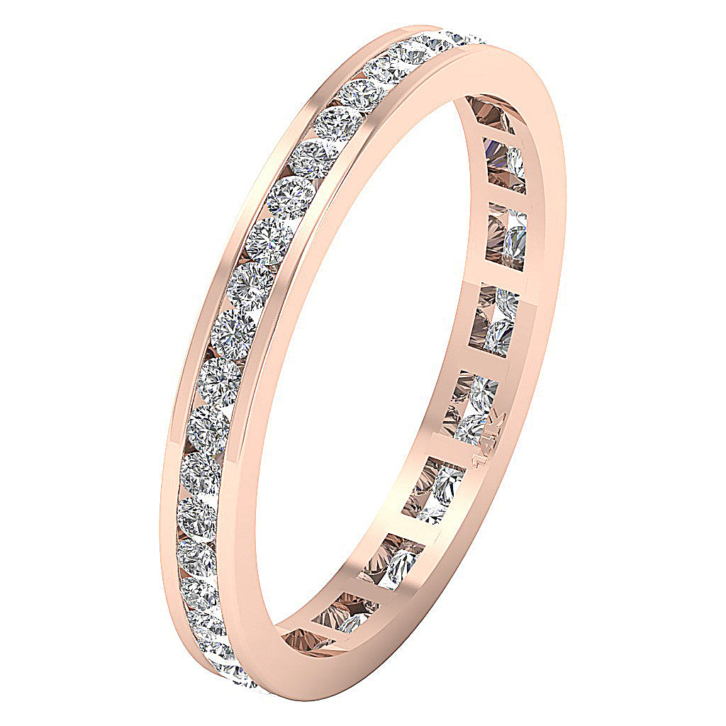 The Clayton Round Diamond 14K Gold Full Eternity Stackable Ring