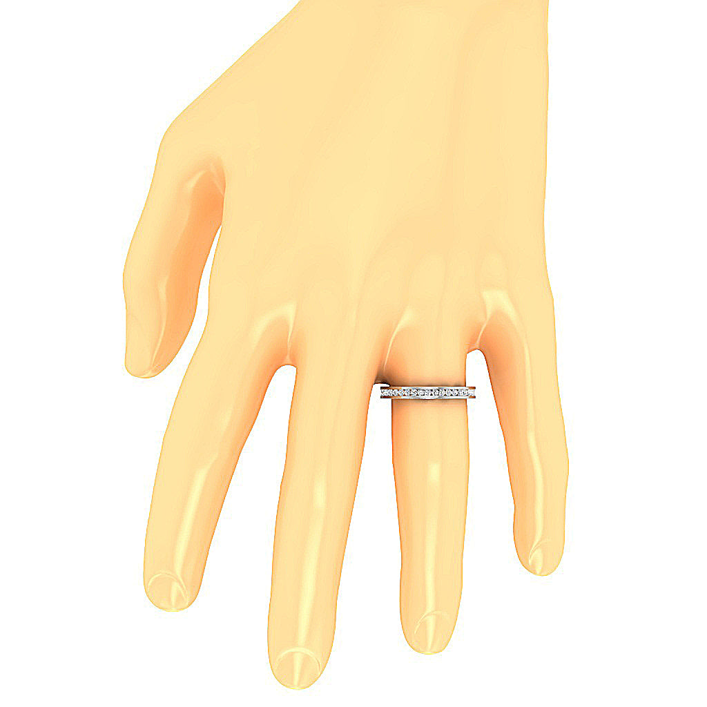 The Clayton Round Diamond 14K Gold Full Eternity Stackable Ring