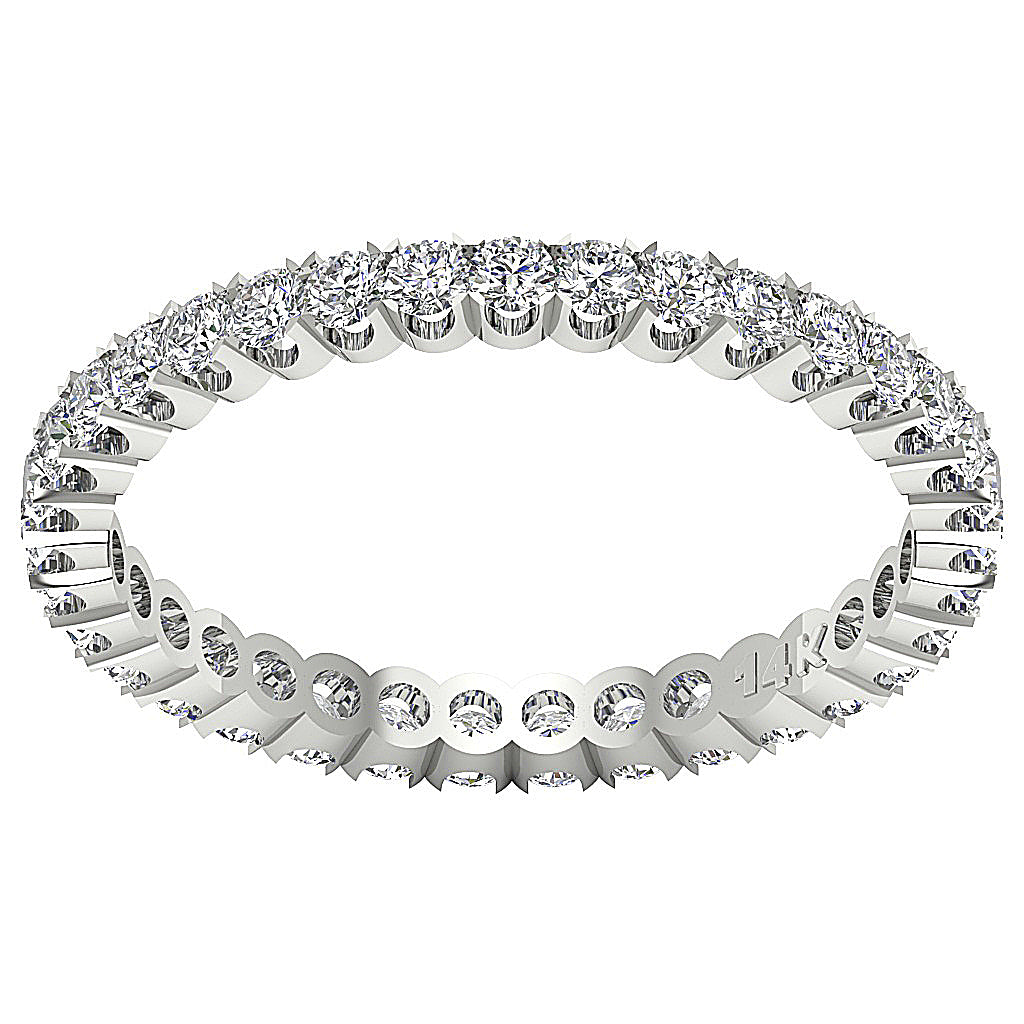 The Devon Genuine Round Diamond Eternity Ring For Women 14K White Gold