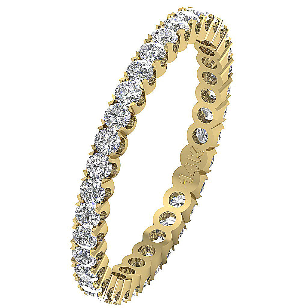 The Devon Genuine Round Diamond Eternity Ring For Women 14K White Gold