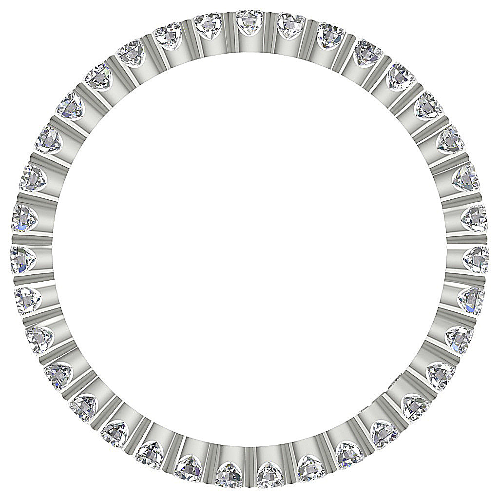 The Devon Genuine Round Diamond Eternity Ring For Women 14K White Gold