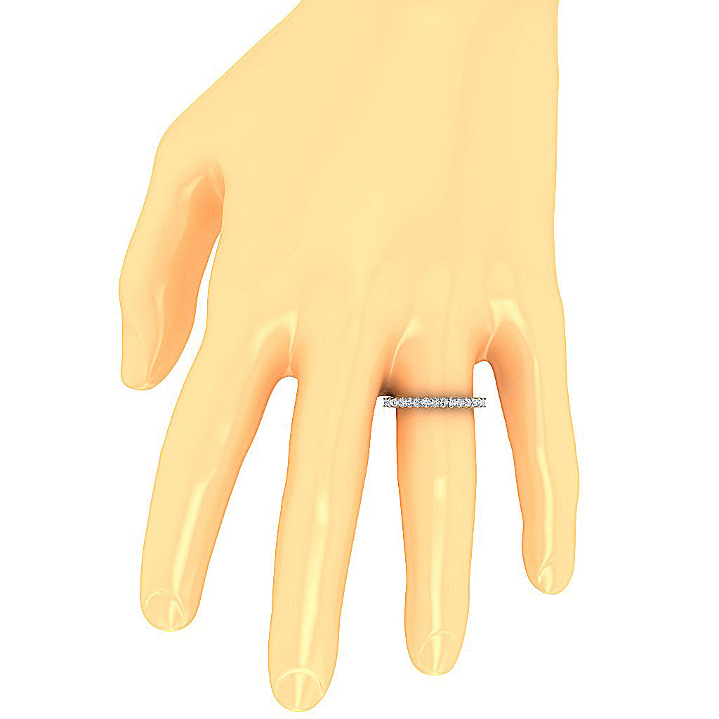 The Devon Genuine Round Diamond Eternity Ring For Women 14K White Gold