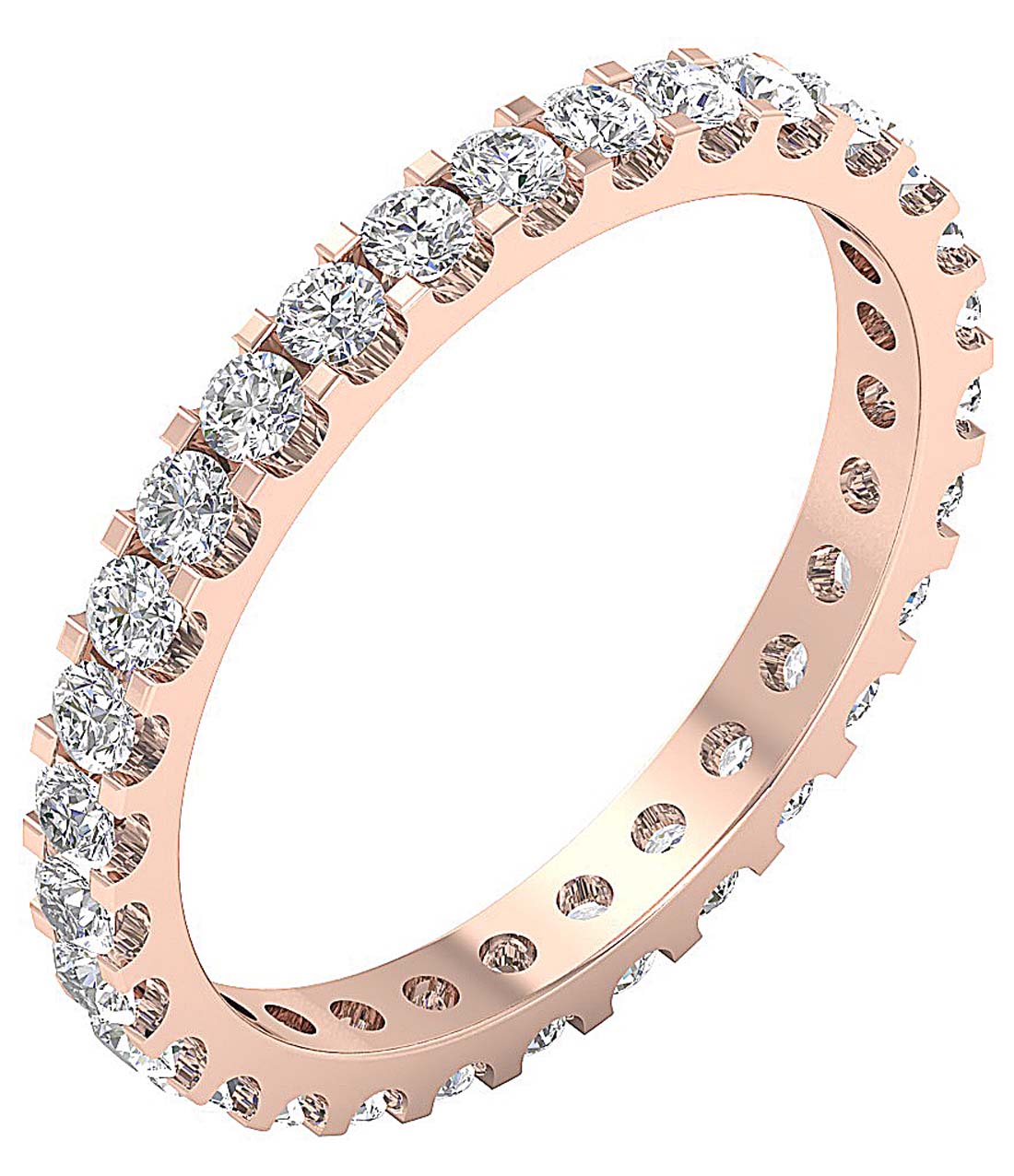 The Aziel Prong Set Brilliant Diamond 14K Gold Eternity Ring