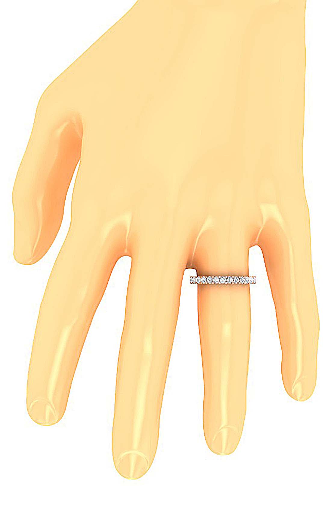 The Aziel Prong Set Brilliant Diamond 14K Gold Eternity Ring