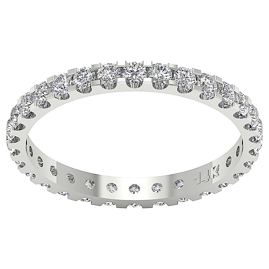 The Aziel Prong Set Round Brilliant Cut Diamond 14K Solid Gold Eternity Anniversary Ring