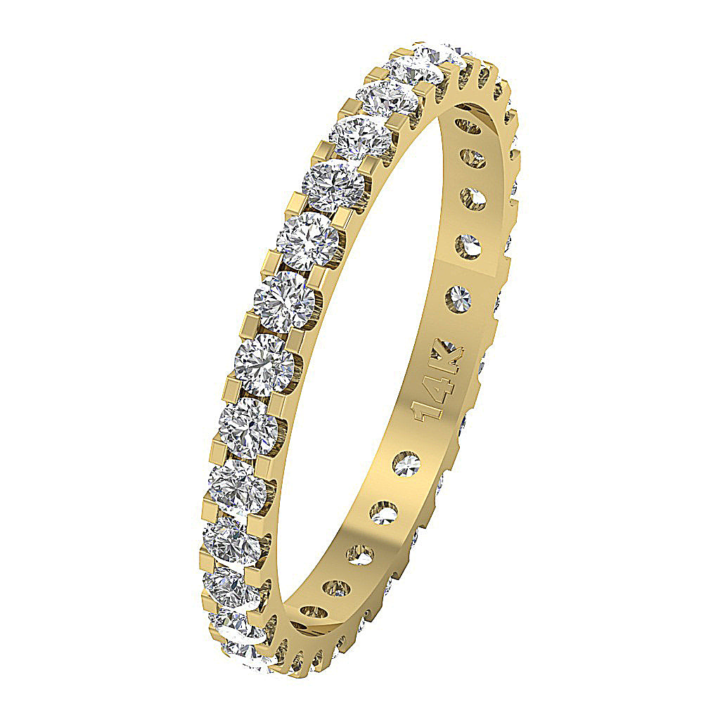 The Aziel Prong Set Brilliant Diamond 14K Gold Eternity Ring