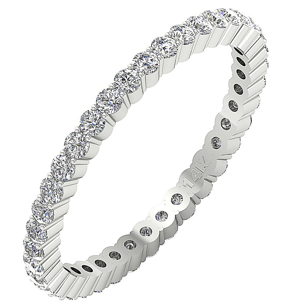 The Spencer Stackable Full Eternity Round Cut Diamond Ring 14K Solid Yellow Gold
