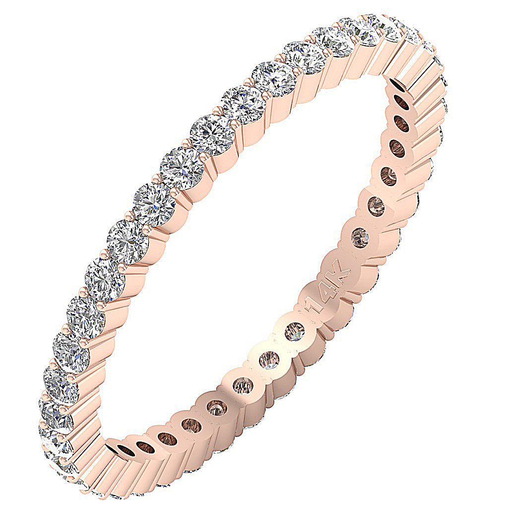 The Spencer Stackable Full Eternity Round Cut Diamond Gold Ring