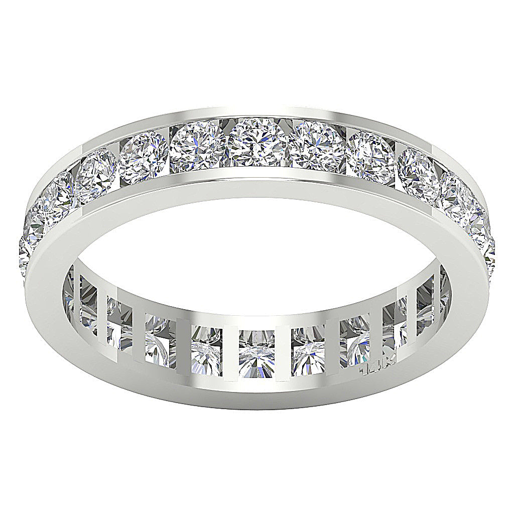 The Prince Beautiful Eternity Wedding Ring Channel Set Round Cut Diamond Gold