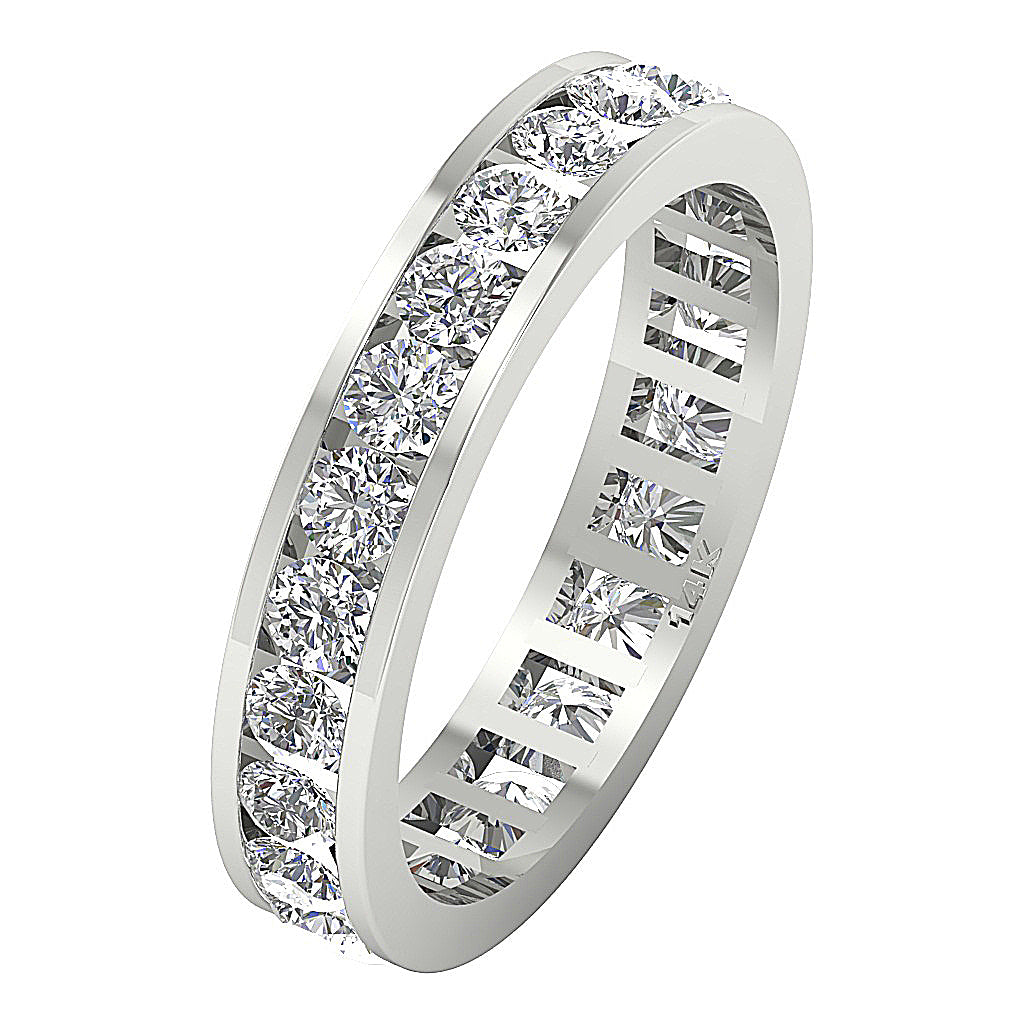 The Prince Beautiful Eternity Wedding Ring Channel Set Round Cut Diamond Gold