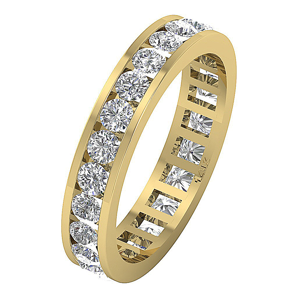 The Prince Beautiful Eternity Wedding Ring Channel Set Round Cut Diamond Gold