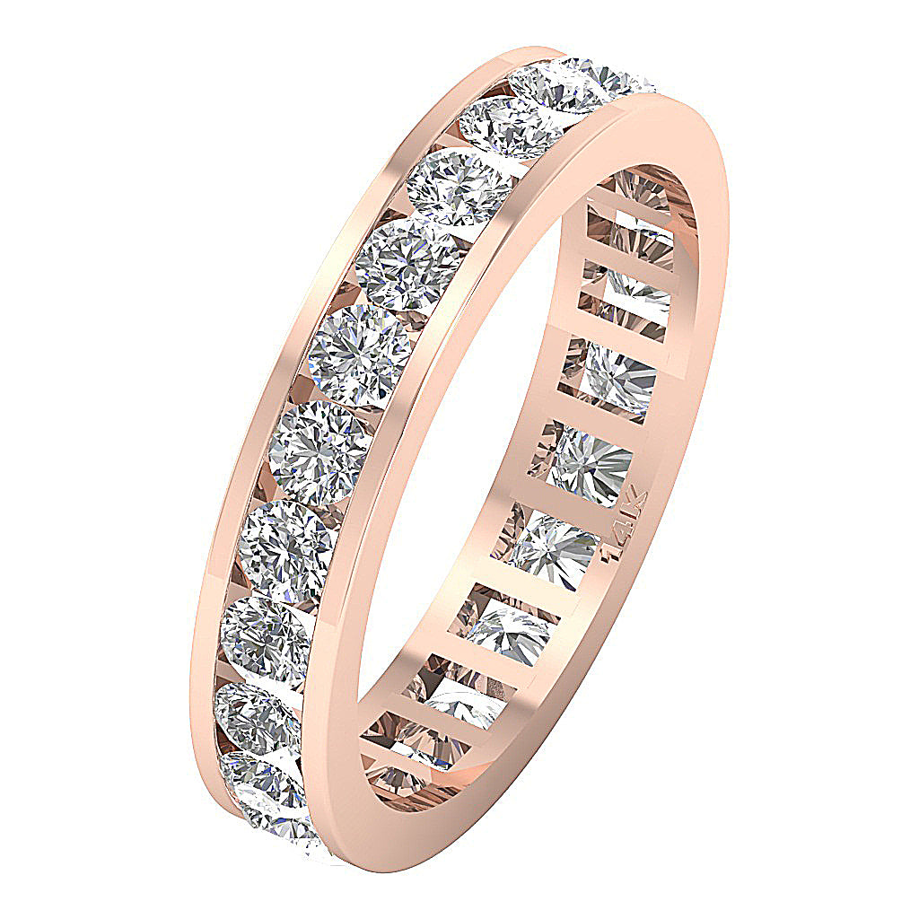 The Prince Beautiful Eternity Wedding Ring Channel Set Round Cut Diamond Gold