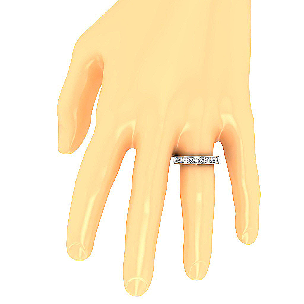 The Prince Channel Set Round Cut Diamond Eternity Wedding Ring
