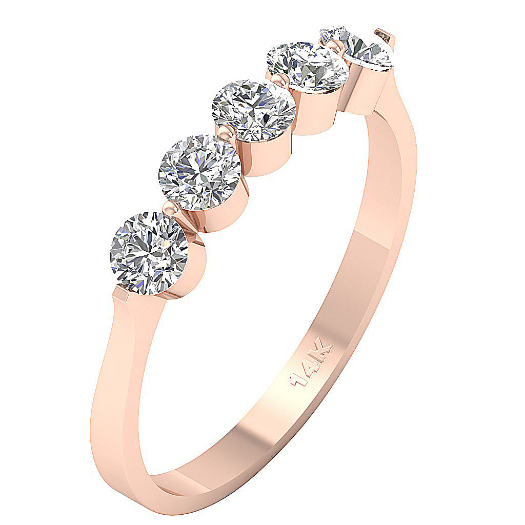 The Jamir Natural Diamond Simply Stunning Five Stone Engagement Ring