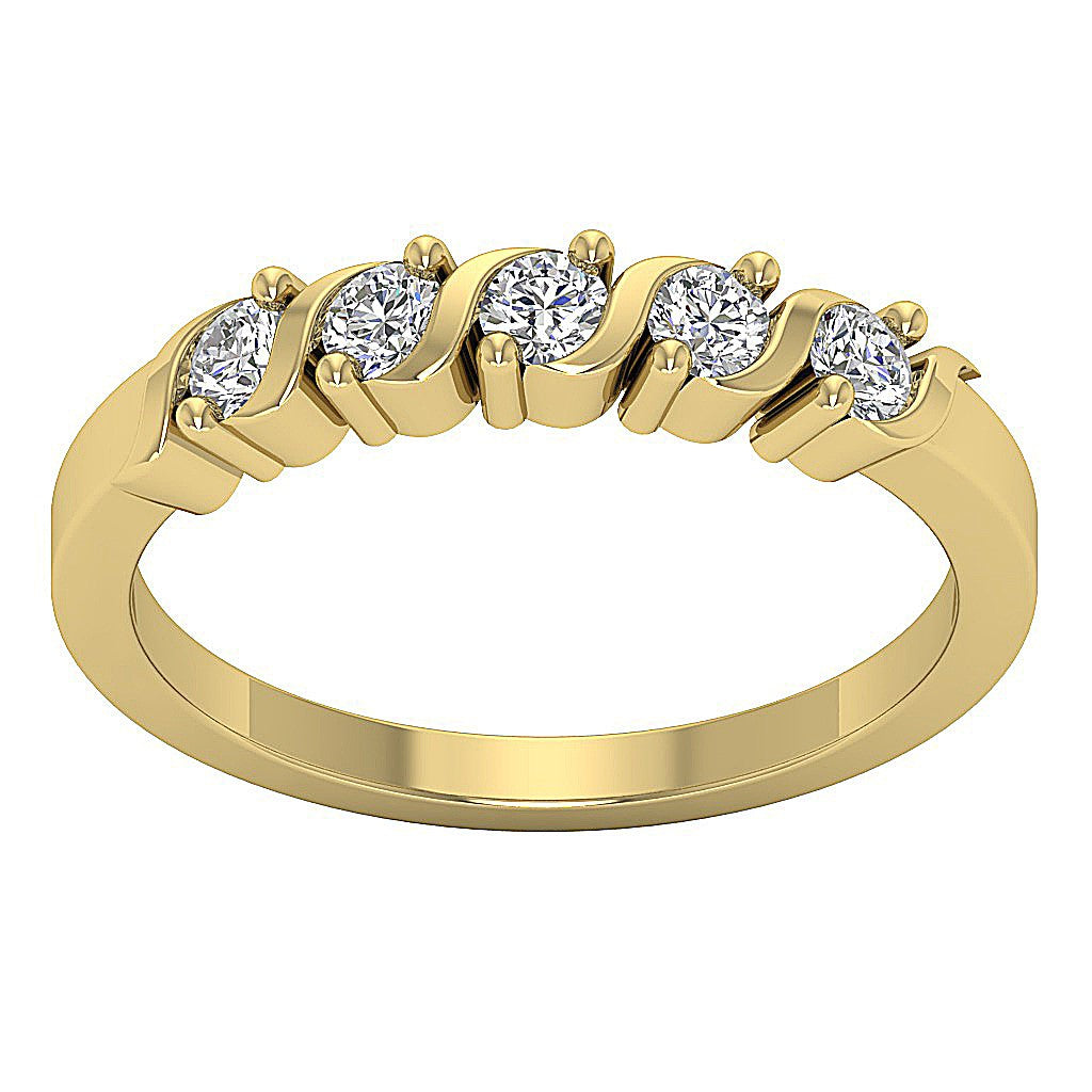 The Amiri 14K Yellow Gold Vintage Five Stone Engagement Diamond Ring