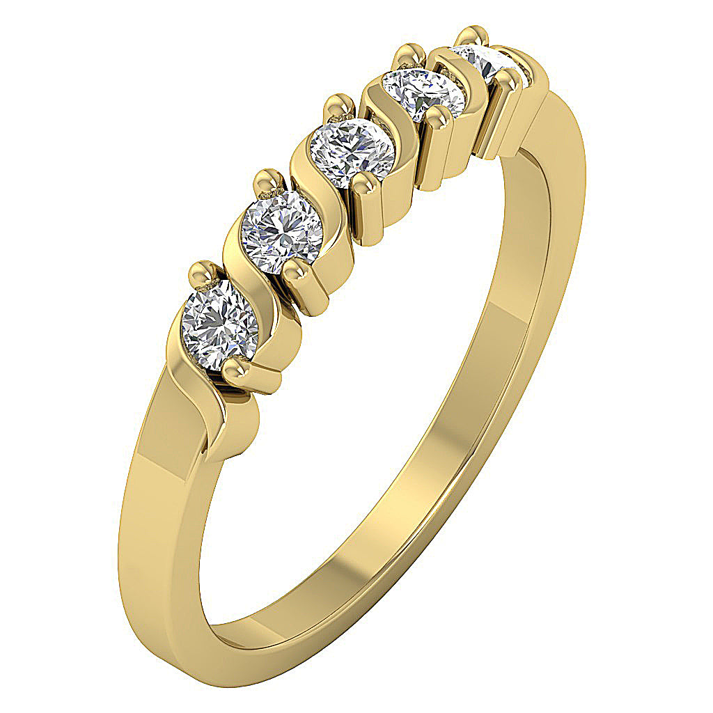 The Amiri 14K Yellow Gold Vintage Five Stone Engagement Diamond Ring
