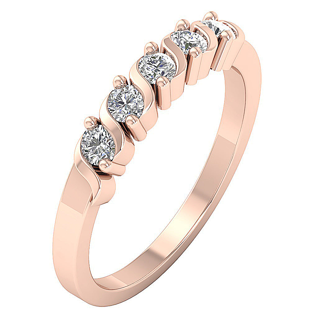 The Amiri 14K Yellow Gold Vintage Five Stone Engagement Diamond Ring