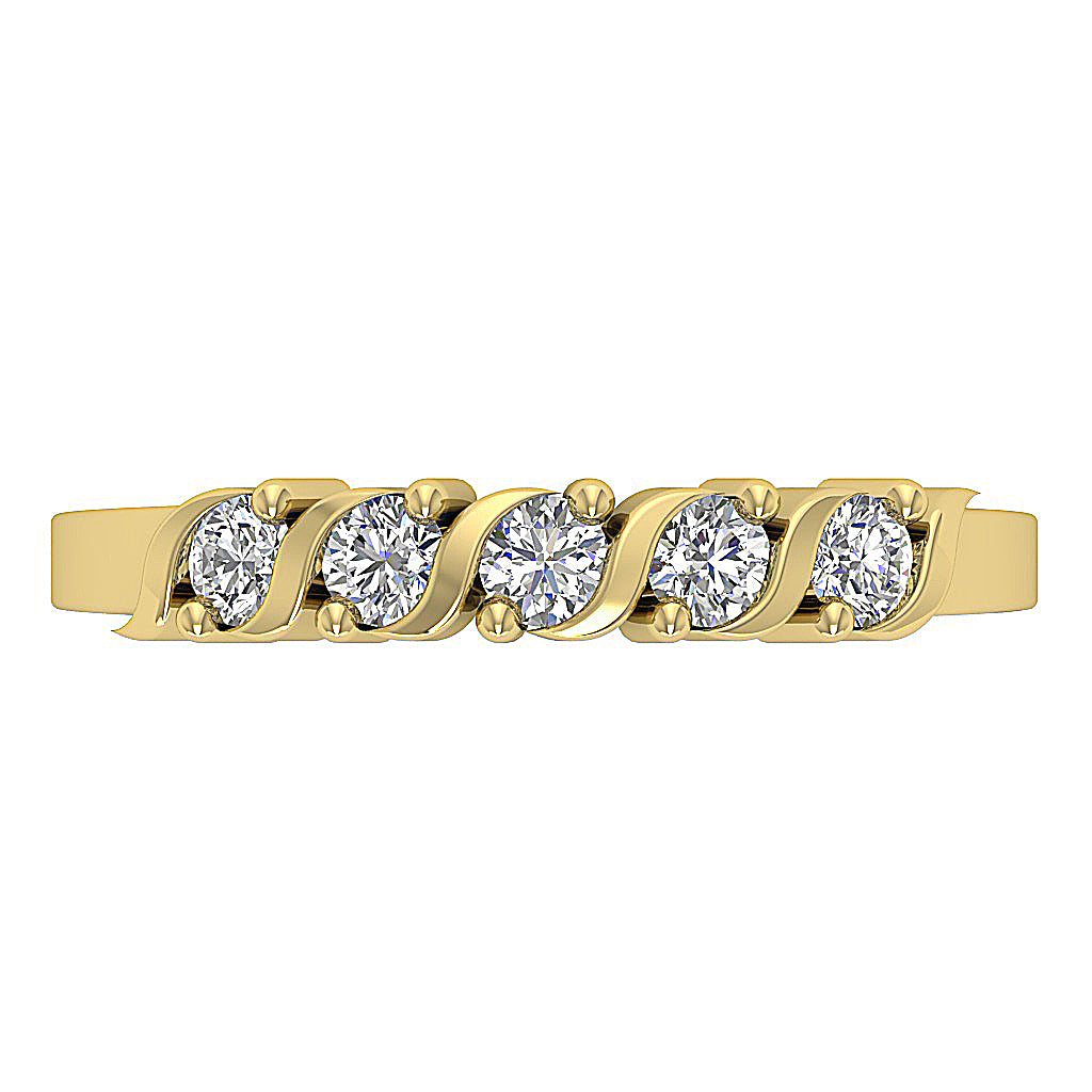 The Amiri 14K Yellow Gold Vintage Five Stone Engagement Diamond Ring