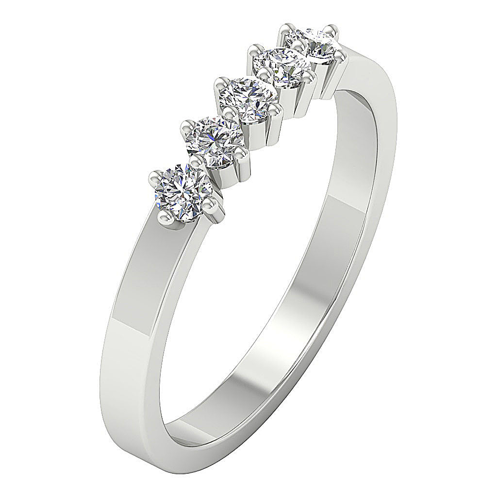 The Deacon Classic 5 Stone Wedding Natural Diamond Ring For Women