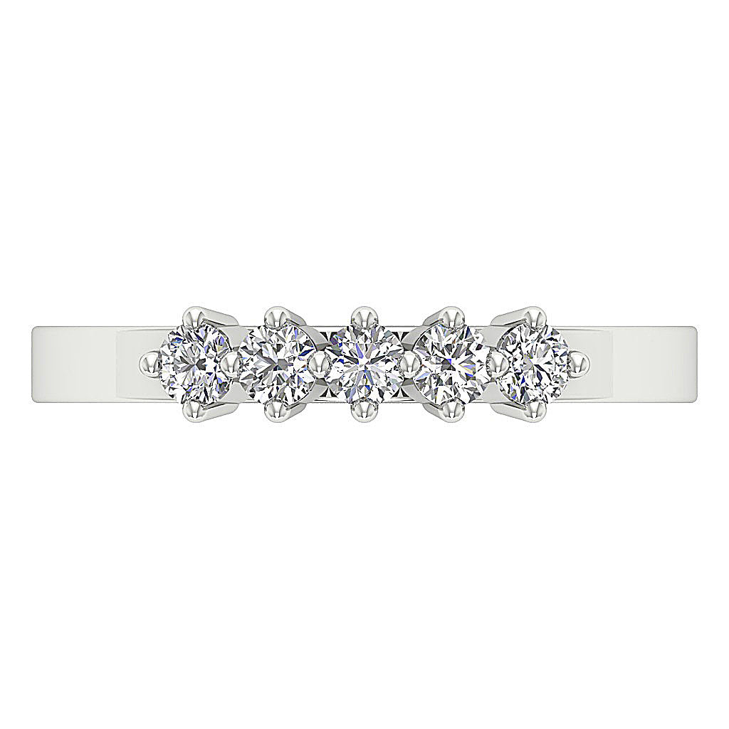 The Deacon Classic 5 Stone Wedding Natural Diamond Ring For Women