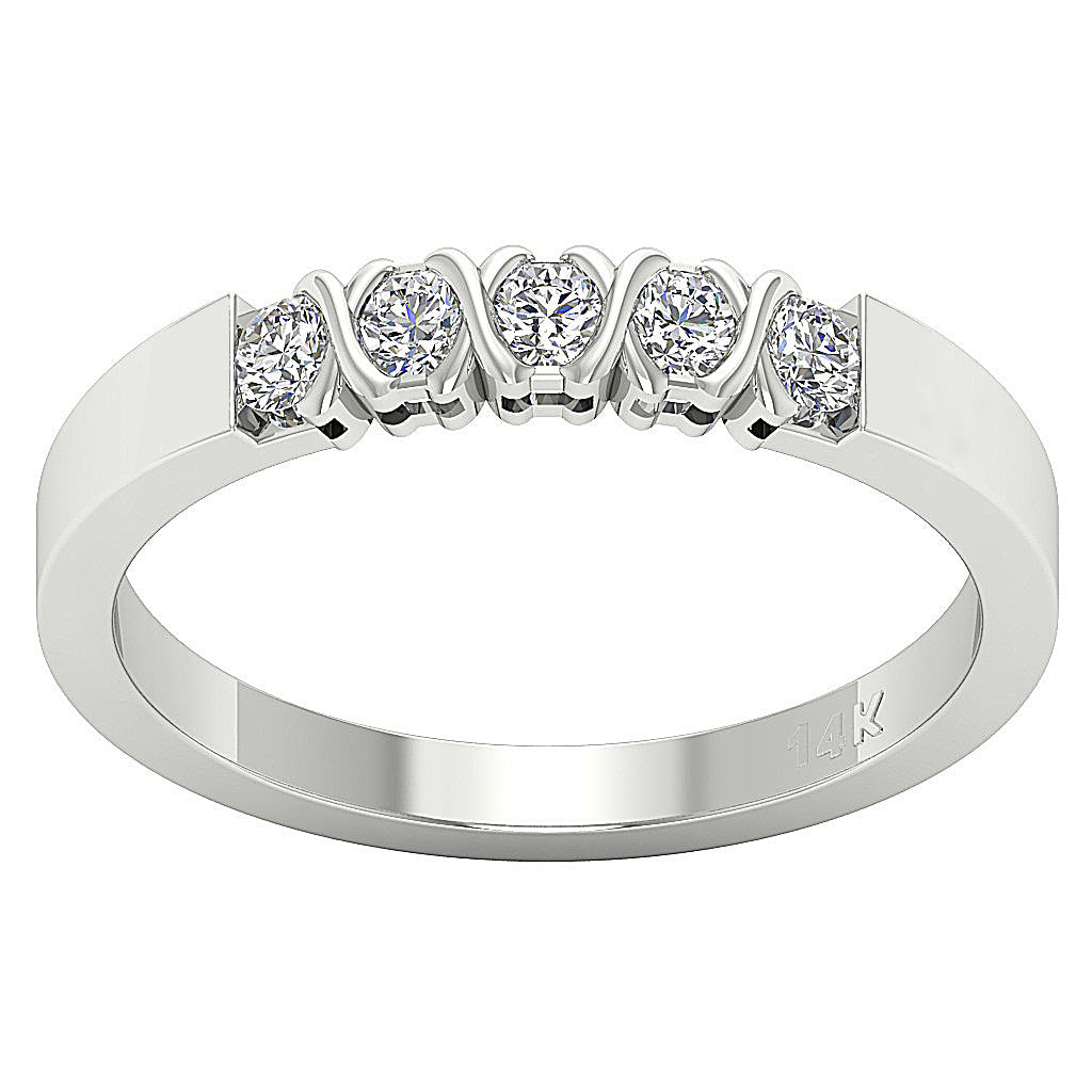 The Dominick Round Cut Diamond Five Stone Engagement Ring For Her