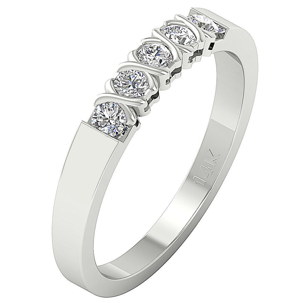 The Dominick Round Cut Diamond Five Stone Engagement Ring For Her