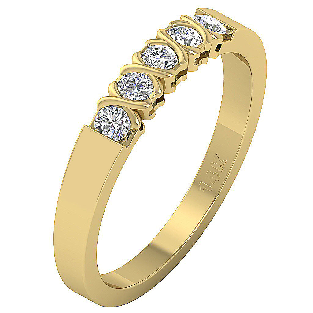 The Dominick Round Cut Diamond Five Stone Engagement Ring For Her
