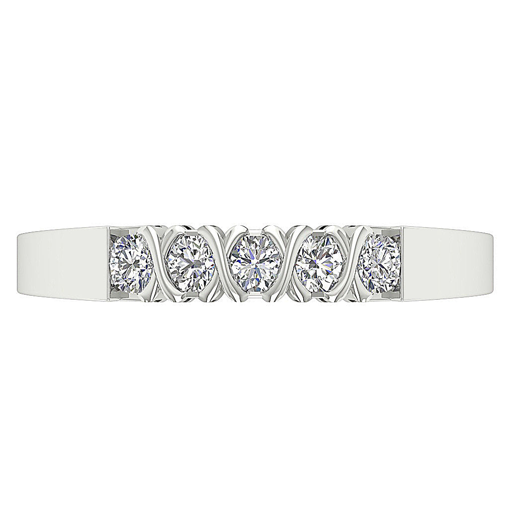 The Dominick Round Cut Diamond Five Stone Engagement Ring For Her