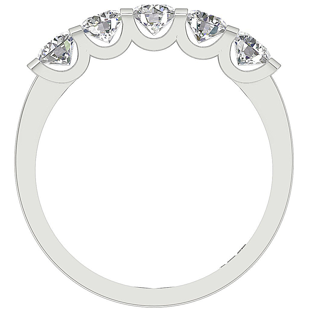 The Dalton Bar Set Five Stone Engagement 14K White Gold Ring