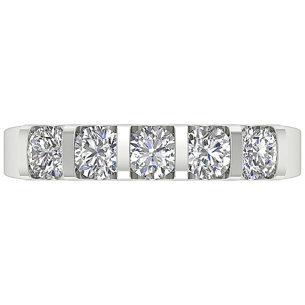 The Dalton Bar Set Five Stone Engagement 14K White Gold Ring