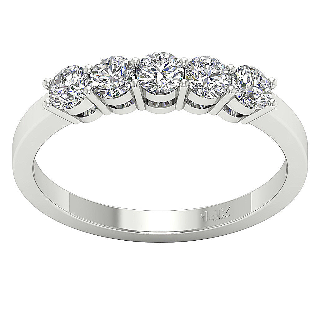 The Callahan Five Stone Felicity Natural Diamond Rose Gold Wedding Ring 2 MM