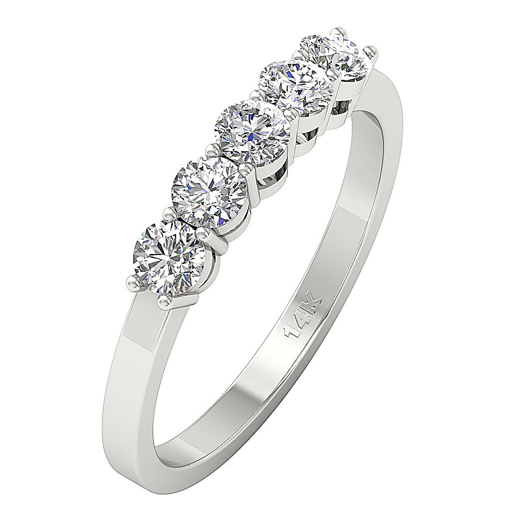 The Callahan Five Stone Felicity Natural Diamond Rose Gold Wedding Ring 2 MM