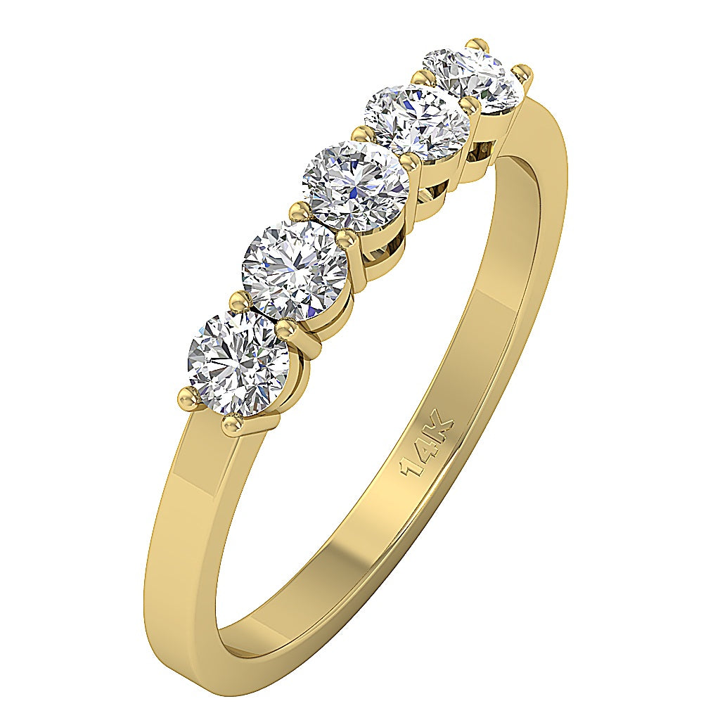 The Callahan Five Stone Felicity Natural Diamond Rose Gold Wedding Ring 2 MM