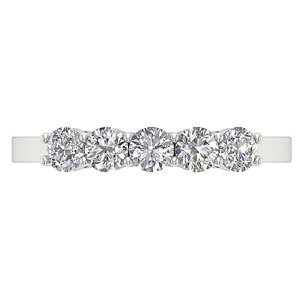 The Callahan Five Stone Felicity Natural Diamond Rose Gold Wedding Ring 2 MM