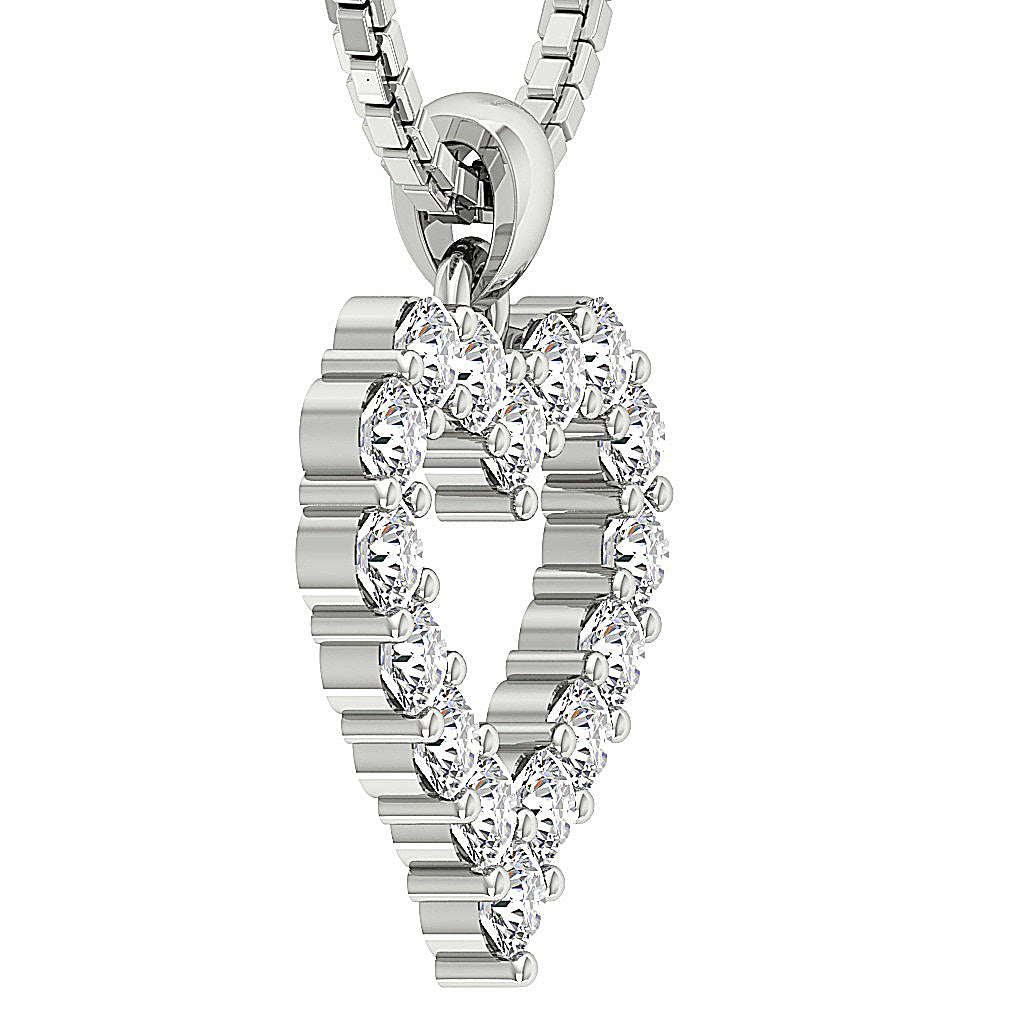 The Marco Beautiful Gold Heart Genuine Diamond Pendant