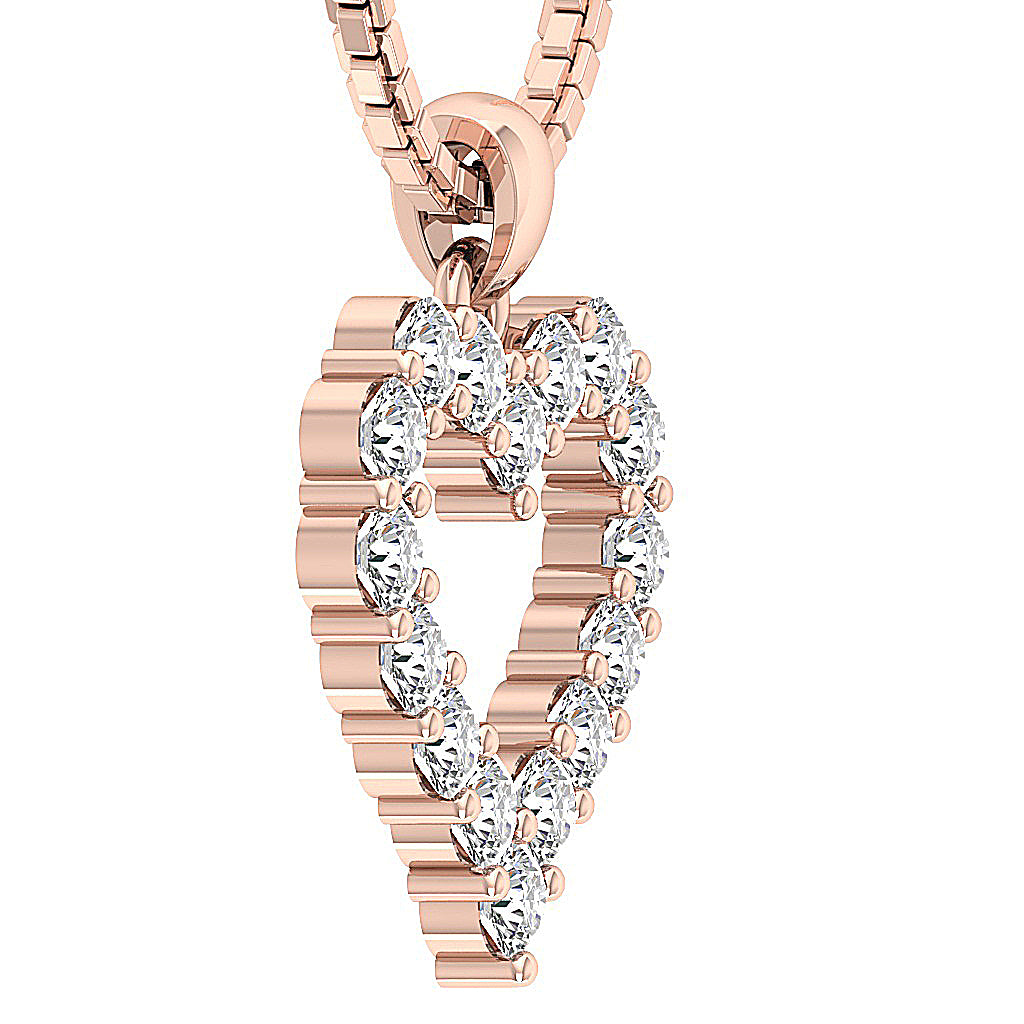 The Marco Beautiful Gold Heart Genuine Diamond Pendant