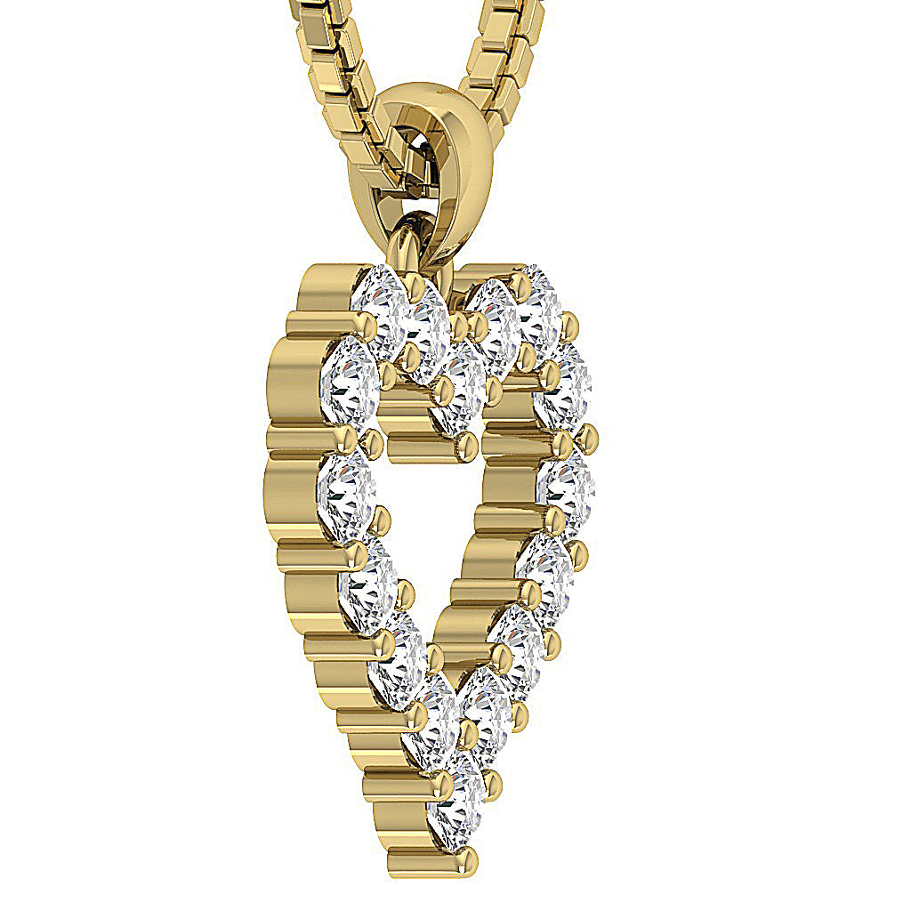 The Marco Beautiful Gold Heart Genuine Diamond Pendant
