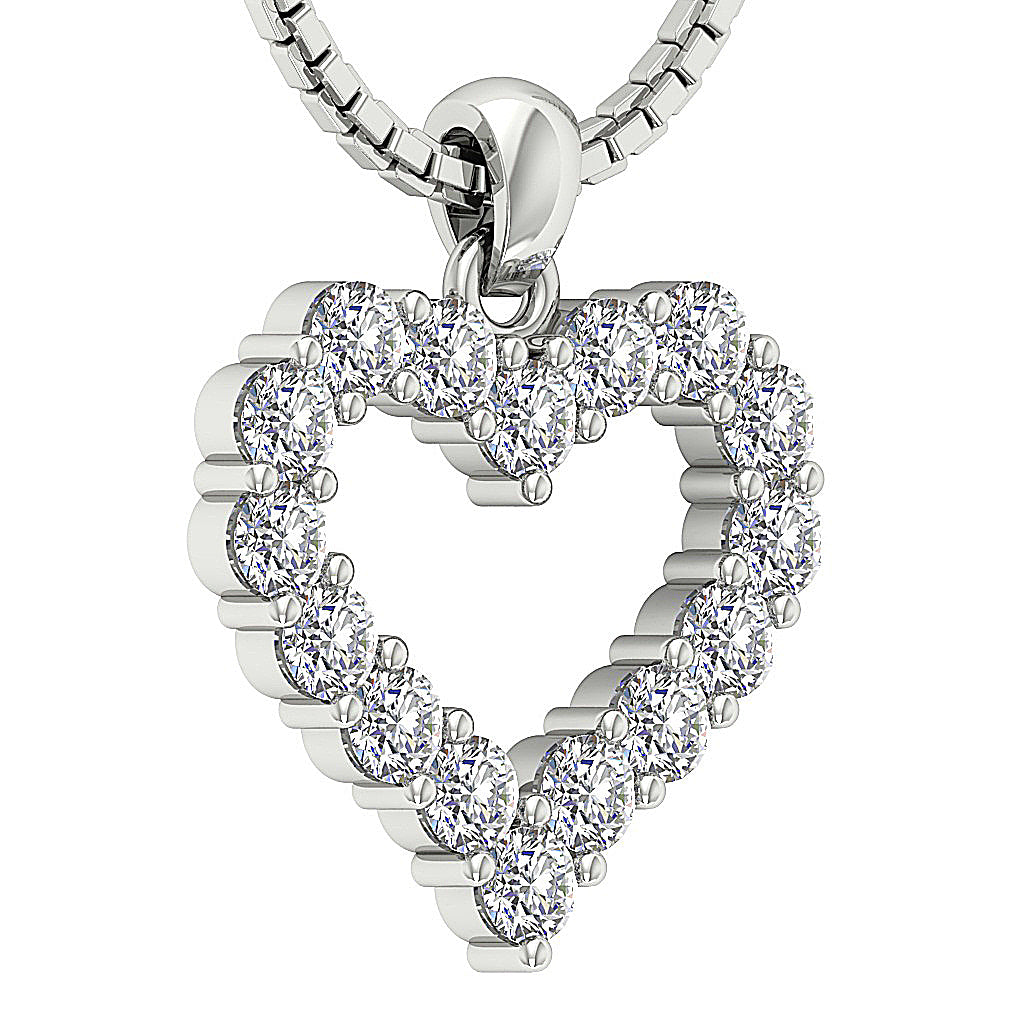 The Marco Beautiful Gold Heart Genuine Diamond Pendant