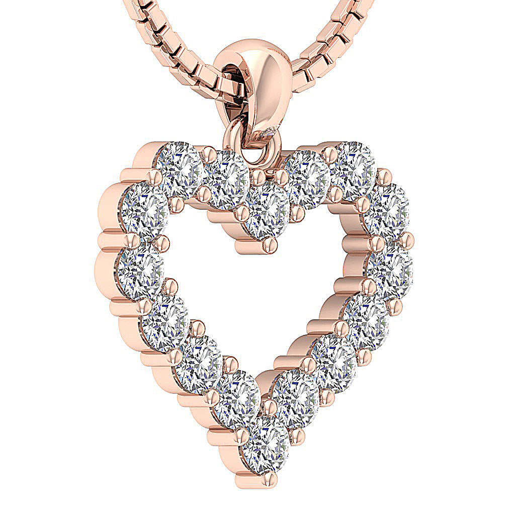 The Marco Beautiful Gold Heart Genuine Diamond Pendant