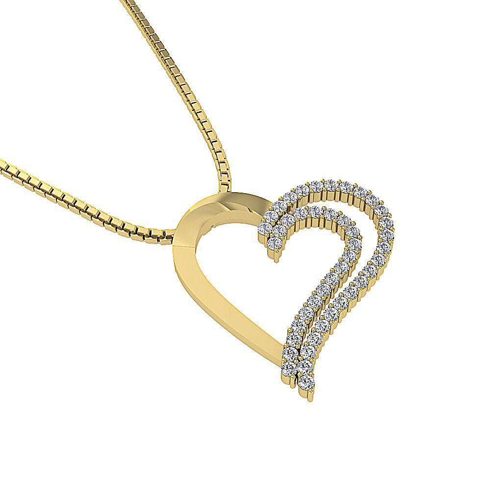 The Desmond Unique Designe Heart Round Diamond Gold Pendant